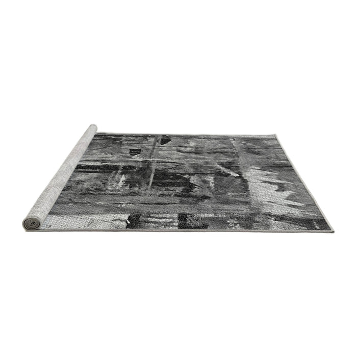 Sideview of Machine Washable Transitional Dark Gray Rug, wshpat34gry