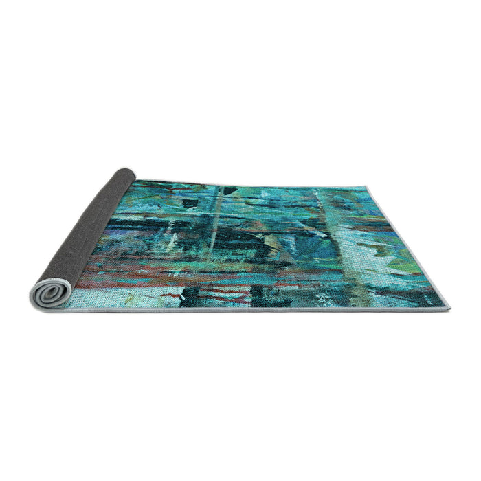 Patterned Turquoise Green Rug, pat34lblu