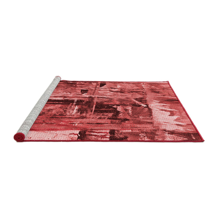 Sideview of Machine Washable Transitional Red Rug, wshpat34rd