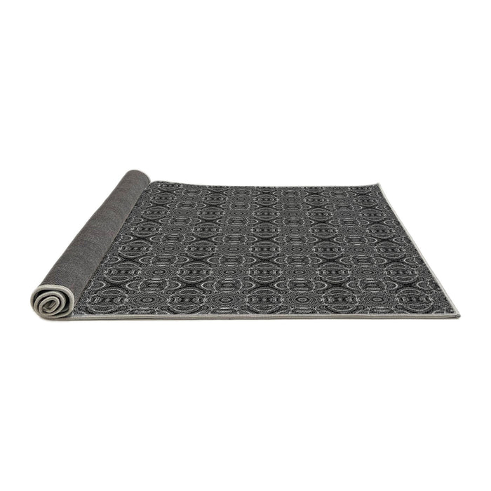 Thickness of Patterned Charcoal Black Rug, pat340gry