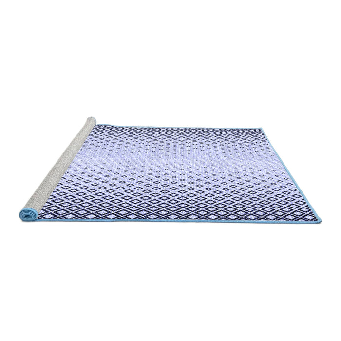 Sideview of Machine Washable Transitional Lavender Blue Rug, wshpat3401blu