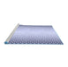 Sideview of Machine Washable Transitional Lavender Blue Rug, wshpat3401blu