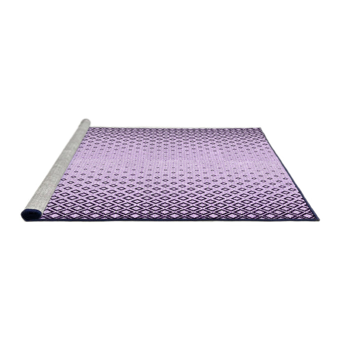 Sideview of Machine Washable Transitional Purple Flower Purple Rug, wshpat3401pur