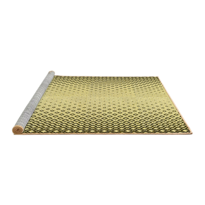 Sideview of Machine Washable Transitional Sun Yellow Rug, wshpat3401yw