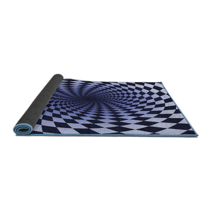 Thickness of Patterned Night Blue Rug, pat3402blu