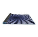 Thickness of Patterned Night Blue Rug, pat3402blu