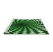 Sideview of Machine Washable Transitional Green Rug, wshpat3402grn