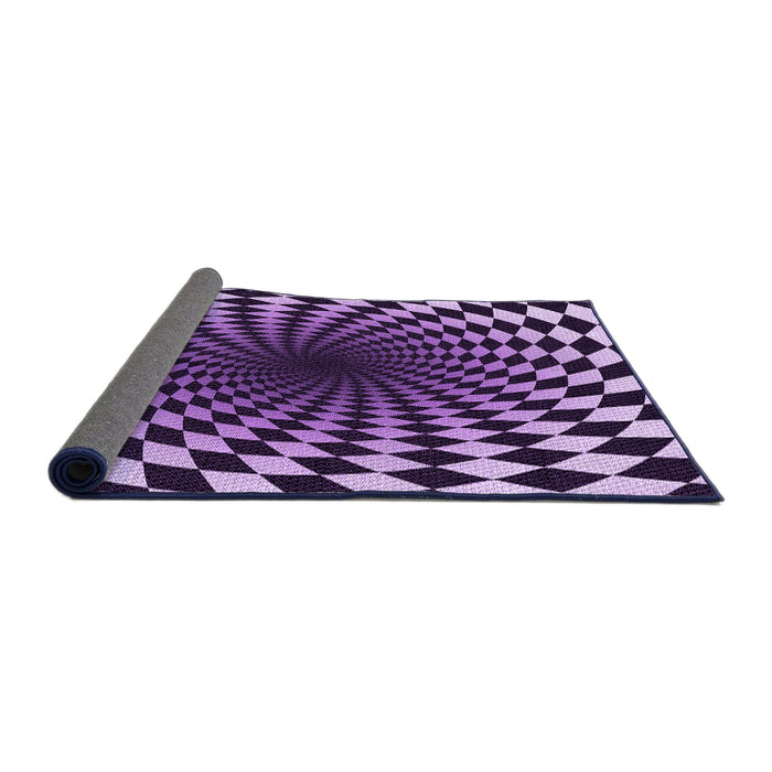 Thickness of Patterned Bright Lilac Purple Rug, pat3402pur
