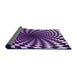 Thickness of Patterned Bright Lilac Purple Rug, pat3402pur