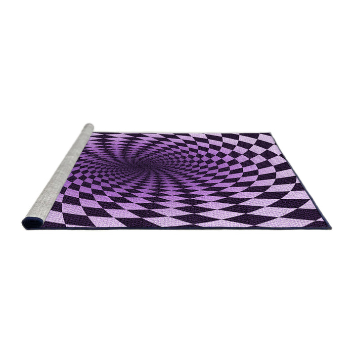 Sideview of Machine Washable Transitional Bright Lilac Purple Rug, wshpat3402pur
