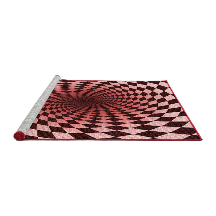 Sideview of Machine Washable Transitional Light Coral Pink Rug, wshpat3402rd