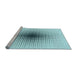 Sideview of Machine Washable Transitional Seafoam Green Rug, wshpat3404lblu