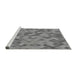Sideview of Machine Washable Transitional Ash Gray Rug, wshpat3405gry
