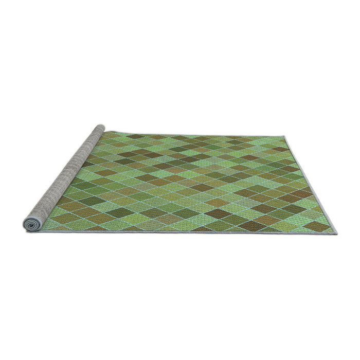 Sideview of Machine Washable Transitional Pastel Green Rug, wshpat3405lblu