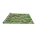 Sideview of Machine Washable Transitional Pastel Green Rug, wshpat3405lblu