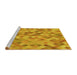 Sideview of Machine Washable Transitional Neon Orange Rug, wshpat3405yw