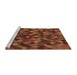 Sideview of Machine Washable Transitional Red Rug, wshpat3406brn