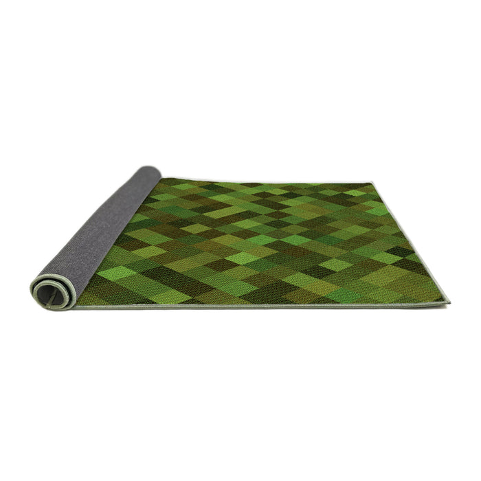 Thickness of Patterned Dark Lime Green Rug, pat3406grn