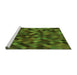 Sideview of Machine Washable Transitional Dark Lime Green Rug, wshpat3406grn