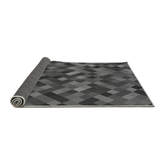 Thickness of Patterned Dark Gray Black Rug, pat3406gry