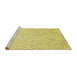 Sideview of Machine Washable Transitional Sun Yellow Rug, wshpat3407yw