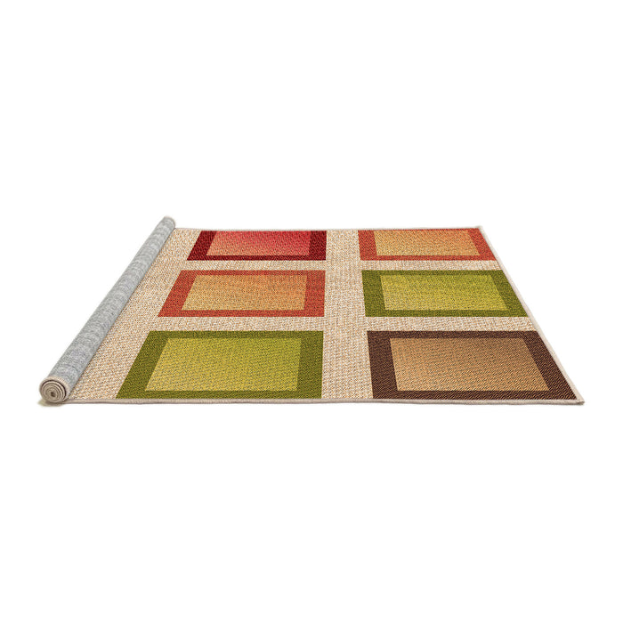 Sideview of Machine Washable Transitional Yellow Orange Rug, wshpat3408org