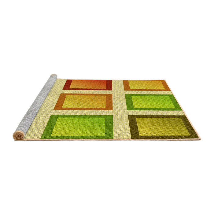 Sideview of Machine Washable Transitional Bold Yellow Rug, wshpat3408yw