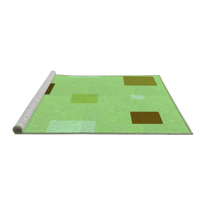 Sideview of Machine Washable Transitional Green Rug, wshpat3409grn