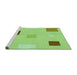 Sideview of Machine Washable Transitional Green Rug, wshpat3409grn