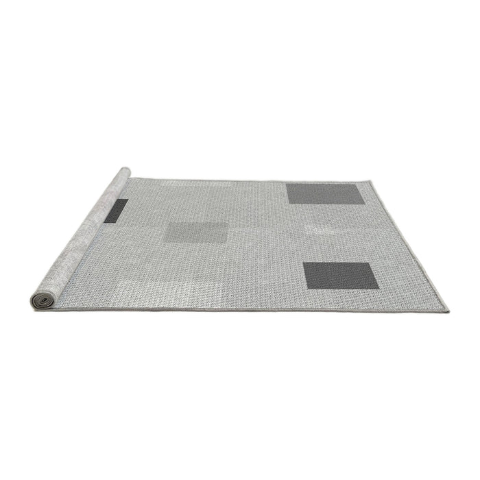 Sideview of Machine Washable Transitional Gunmetal Gray Rug, wshpat3409gry