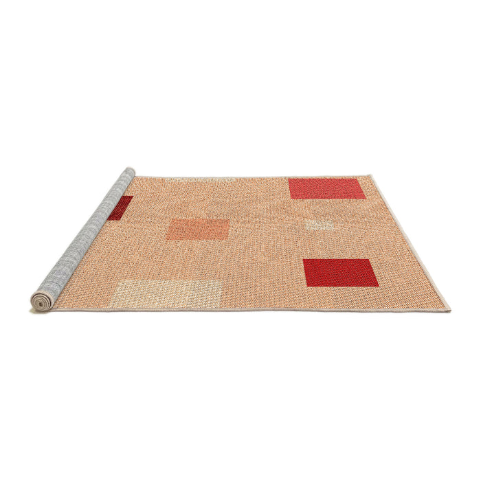 Sideview of Machine Washable Transitional Bright Orange Rug, wshpat3409org