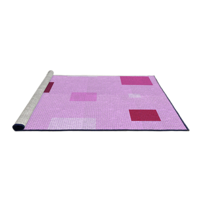 Sideview of Machine Washable Transitional Blossom Pink Rug, wshpat3409pur