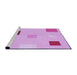 Sideview of Machine Washable Transitional Blossom Pink Rug, wshpat3409pur