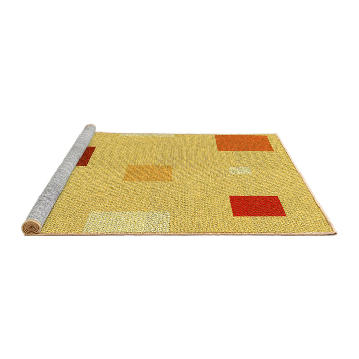 Sideview of Machine Washable Transitional Neon Orange Rug, wshpat3409yw