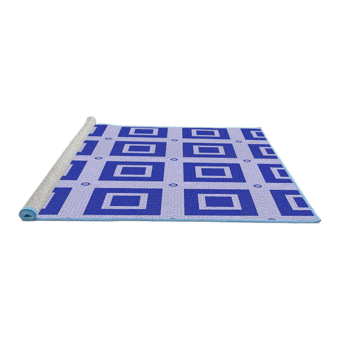 Sideview of Machine Washable Transitional Blue Rug, wshpat3410blu