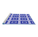 Sideview of Machine Washable Transitional Blue Rug, wshpat3410blu