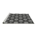 Sideview of Machine Washable Transitional Black Rug, wshpat3411gry