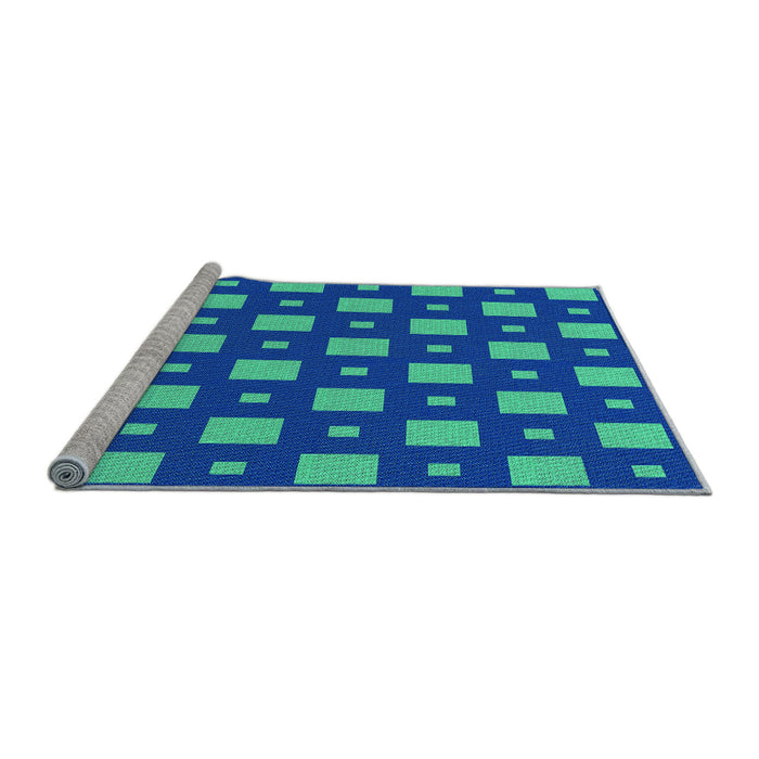 Sideview of Machine Washable Transitional Dark Turquoise Green Rug, wshpat3411lblu