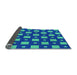 Thickness of Patterned Dark Turquoise Green Rug, pat3411lblu