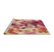 Sideview of Machine Washable Transitional Crimson Red Rug, wshpat3412brn