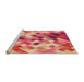 Sideview of Machine Washable Transitional Crimson Red Rug, wshpat3412org