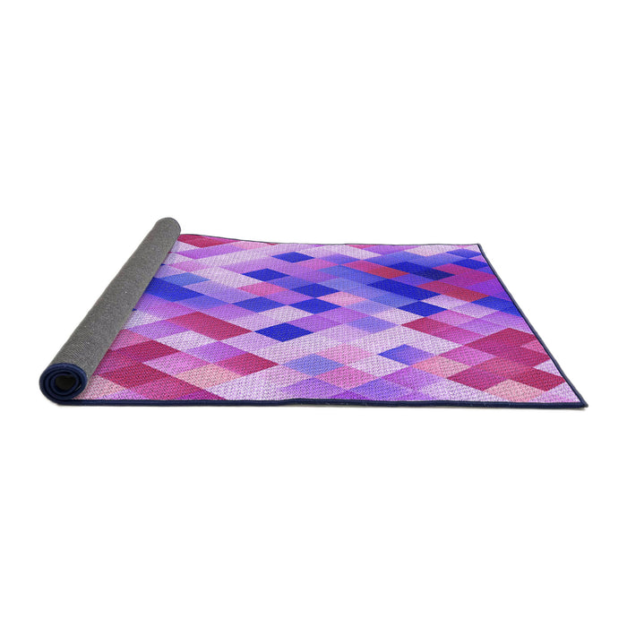 Thickness of Patterned Violet Purple Rug, pat3412pur