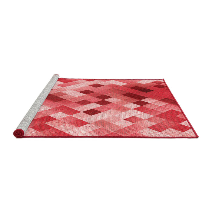 Sideview of Machine Washable Transitional Pastel Red Pink Rug, wshpat3412rd