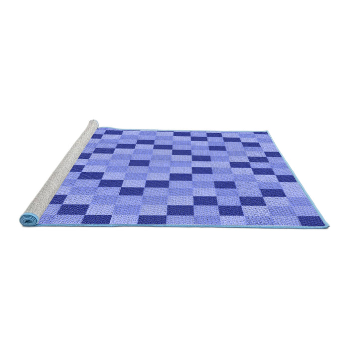 Sideview of Machine Washable Transitional Ocean Blue Rug, wshpat3413blu