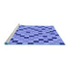 Sideview of Machine Washable Transitional Ocean Blue Rug, wshpat3413blu