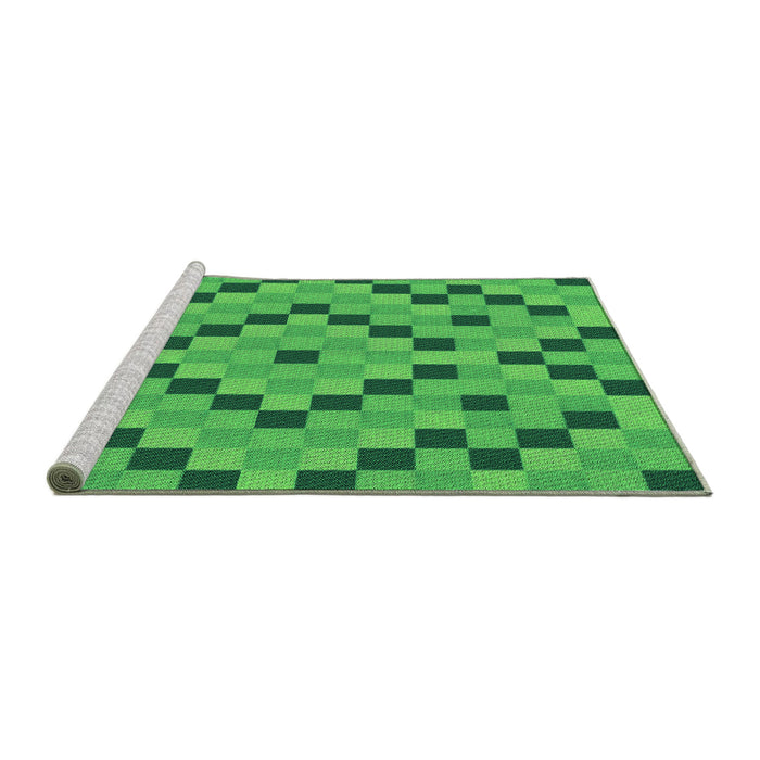 Sideview of Machine Washable Transitional Neon Green Rug, wshpat3413grn