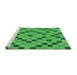 Sideview of Machine Washable Transitional Neon Green Rug, wshpat3413grn