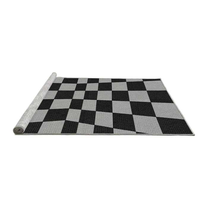 Sideview of Machine Washable Transitional Midnight Gray Rug, wshpat3414gry