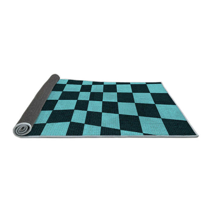 Thickness of Patterned Deep Teal Green Rug, pat3414lblu