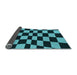 Thickness of Patterned Deep Teal Green Rug, pat3414lblu